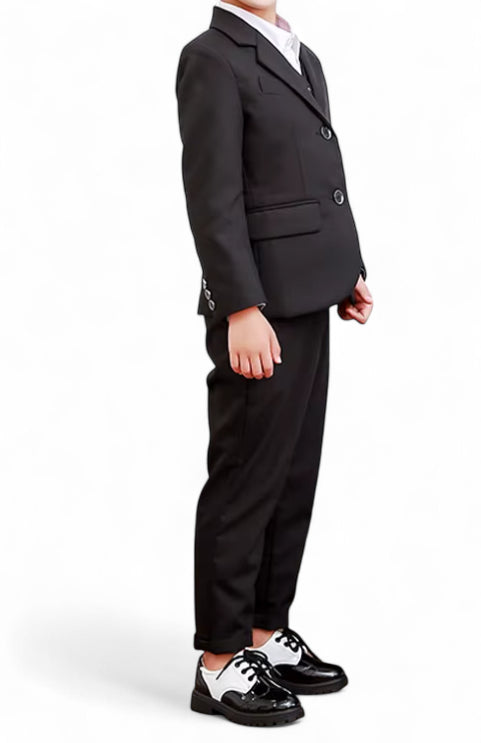 Mocassin Enfant Blanc Et Noir Vernis