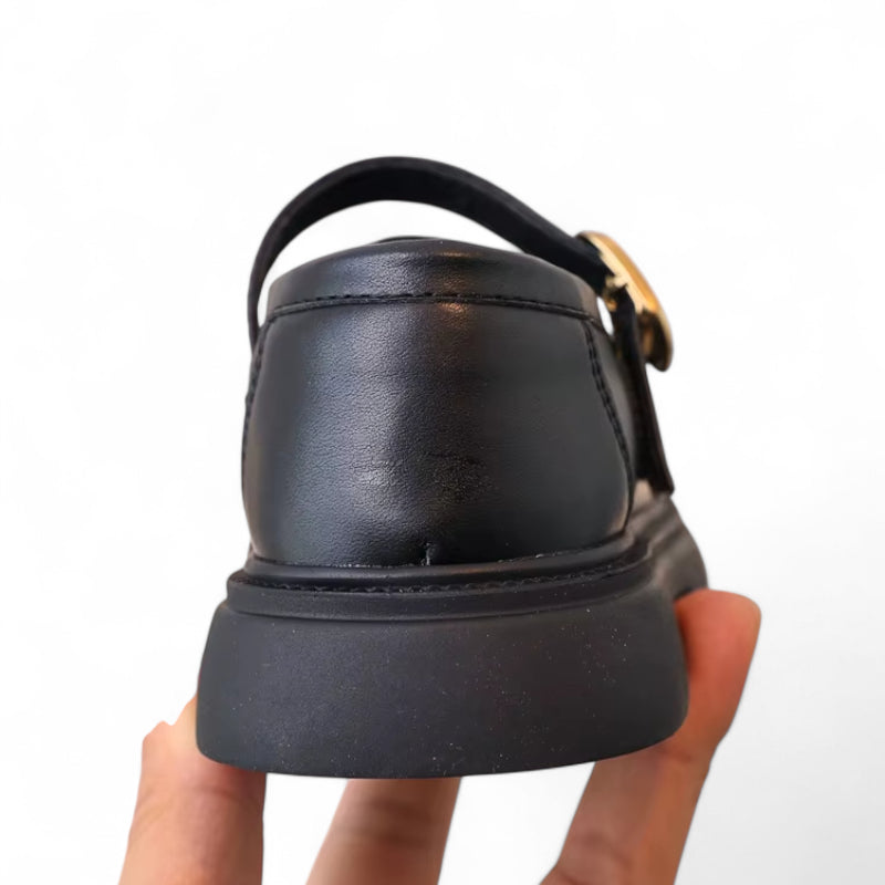 Mocassin Cuir Noir Enfant Fille