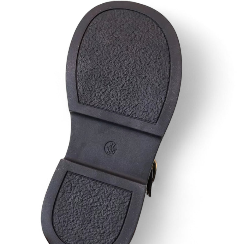 Mocassin Cuir Noir Enfant Fille