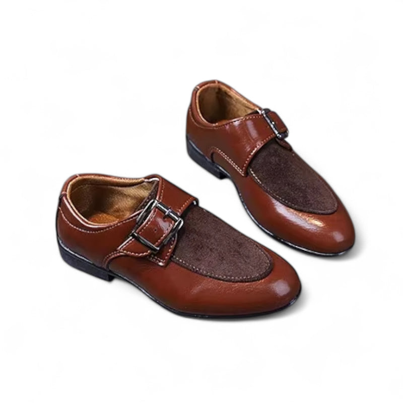 Mocassin Garçon Cuir Daim Marron