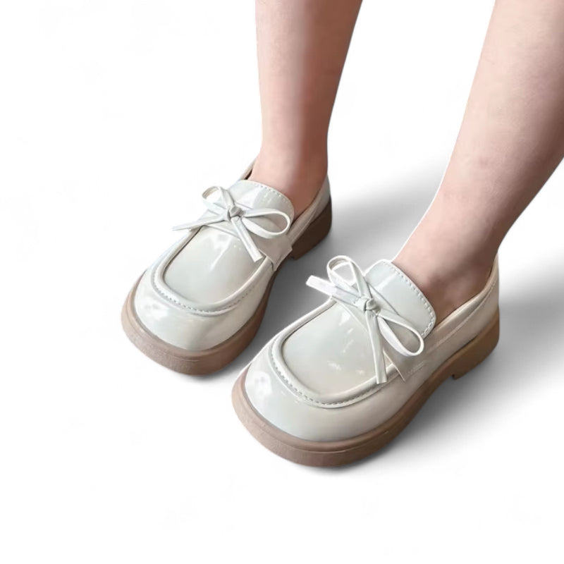 Mocassin Vernis Fillette Beige