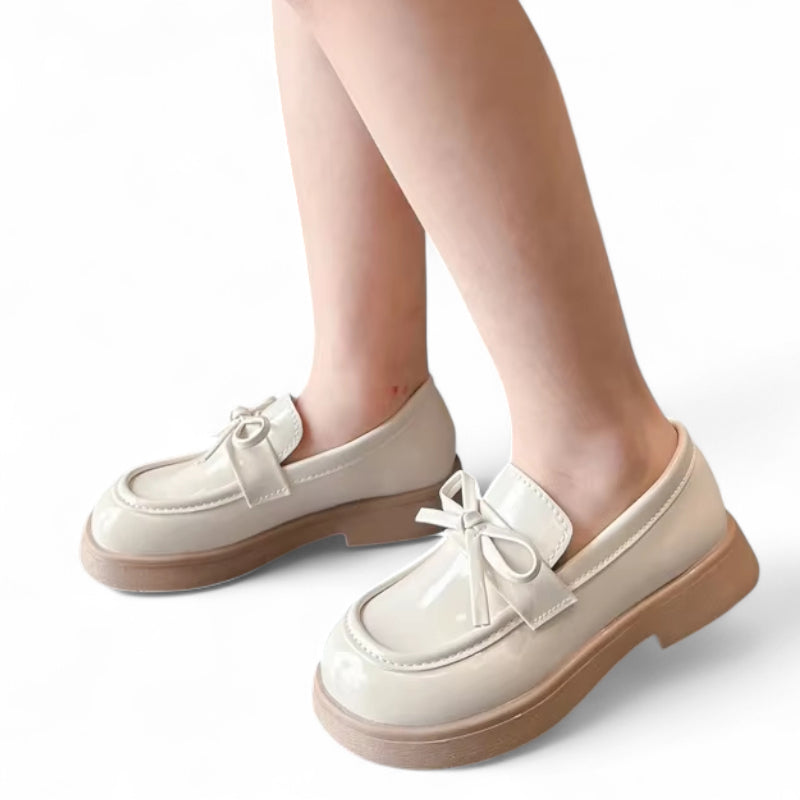 Mocassin Vernis Fillette Beige