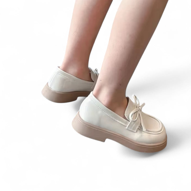 Mocassin Vernis Fillette Beige