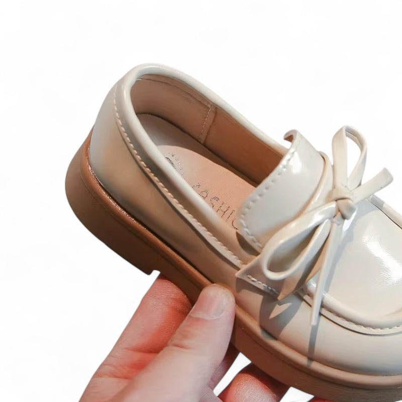 Mocassin Vernis Fillette Beige