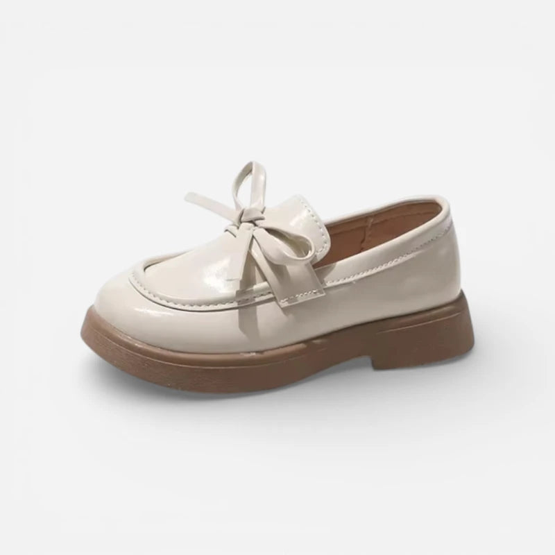 Mocassin Vernis Fillette Beige