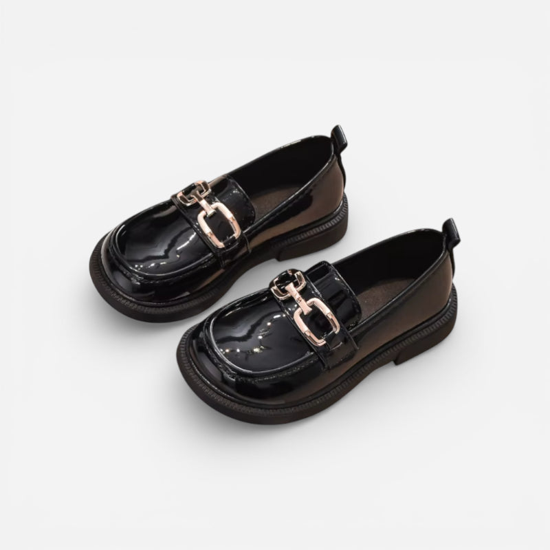 Mocassin Enfant Cuir Vernis Grosse Chainette