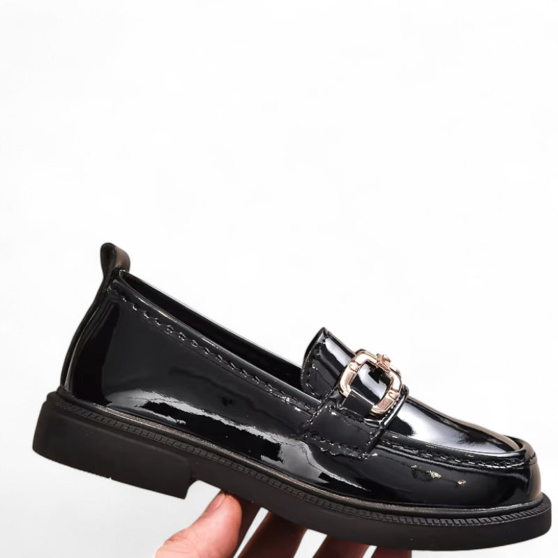 Mocassin Enfant Cuir Vernis Grosse Chainette