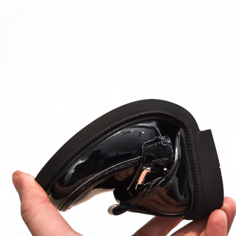 Mocassin Enfant Cuir Vernis Grosse Chainette