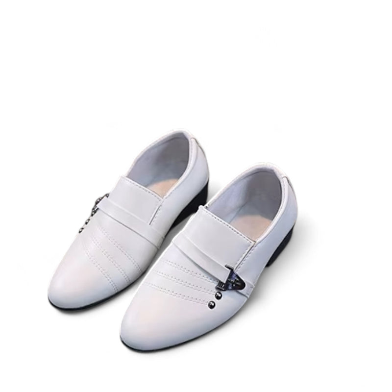 Mocassin Talon Pour Garçon Blanc