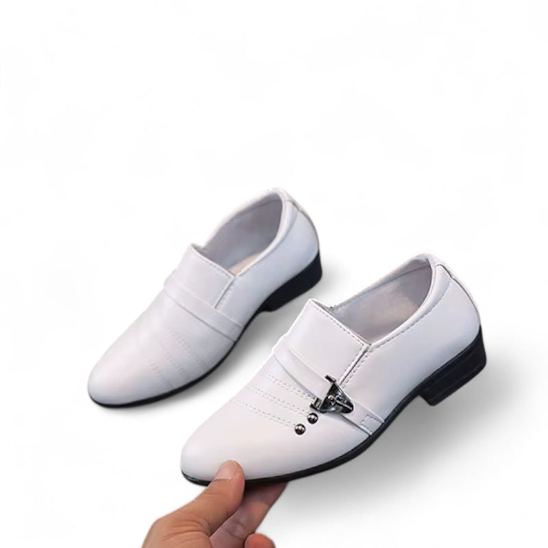 Mocassin Talon Pour Garçon Blanc