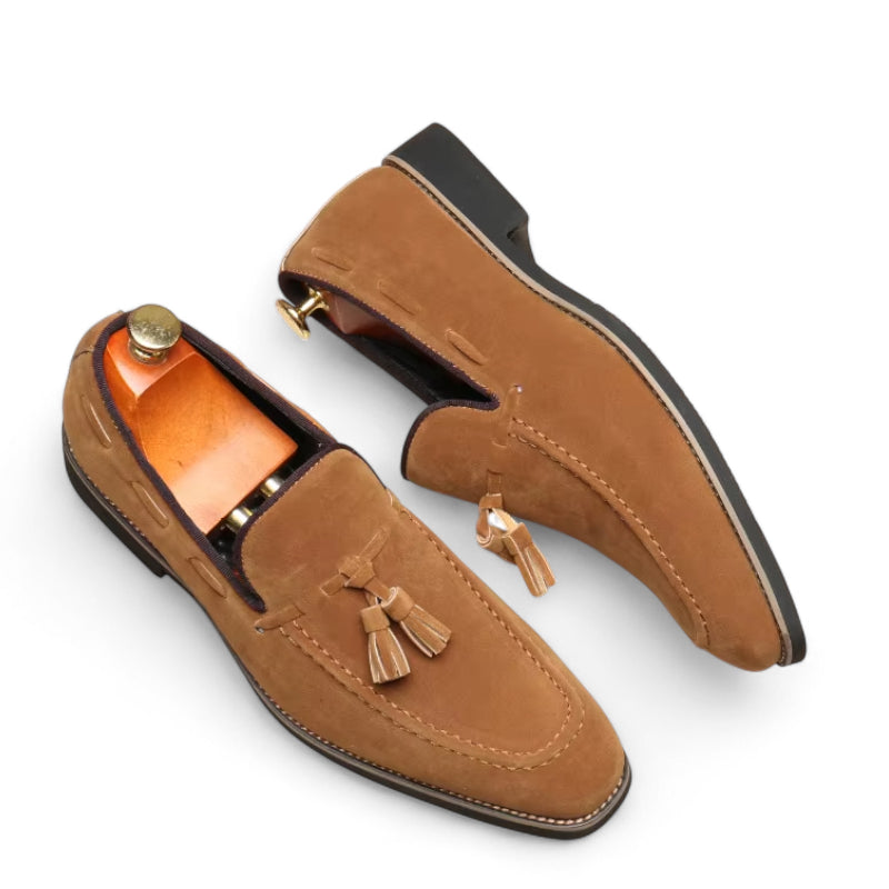 Mocassin Pour Homme à Gland En Daim Camel