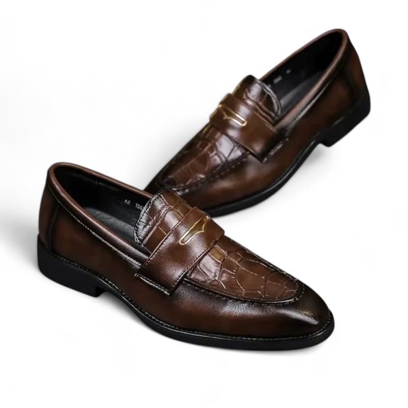 Mocassin En Cuir Marron Foncé Premium Pour Homme