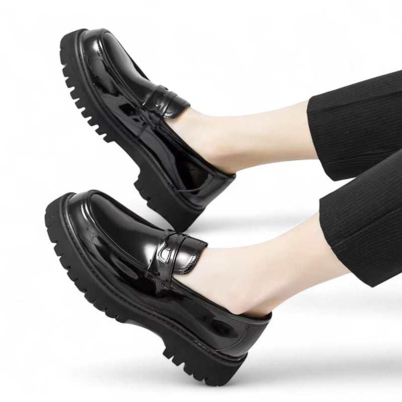 Mocassin Plateforme En Cuir Vernis Pour Homme
