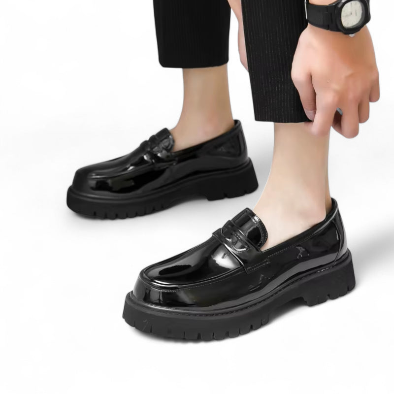 Mocassin Plateforme En Cuir Vernis Pour Homme