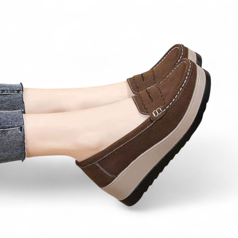 Mocassin Plateforme Marron Femme