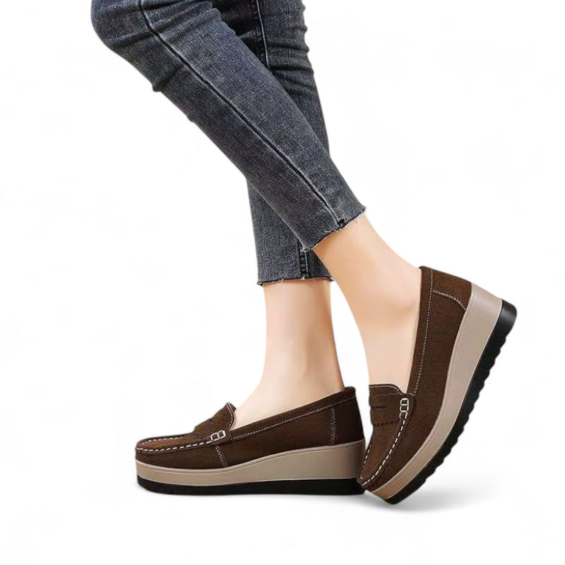 Mocassin Plateforme Marron Femme