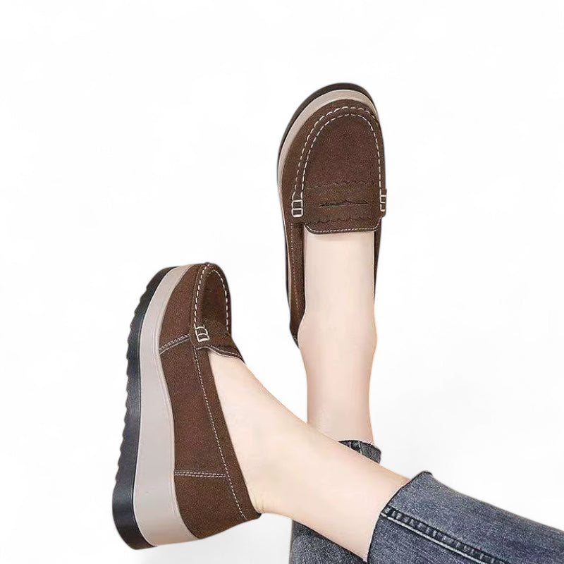 Mocassin Plateforme Marron Femme