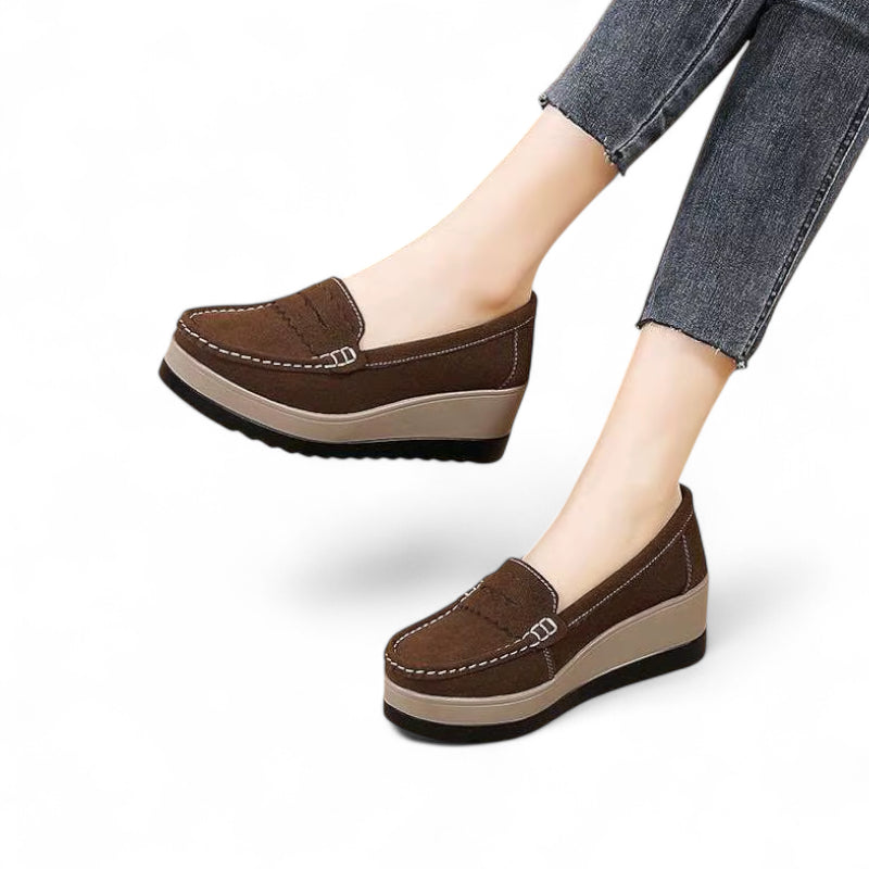 Mocassin Plateforme Marron Femme