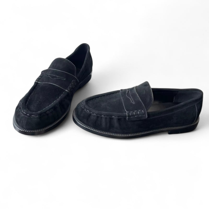 Mocassin Daim Premium Noir Femme