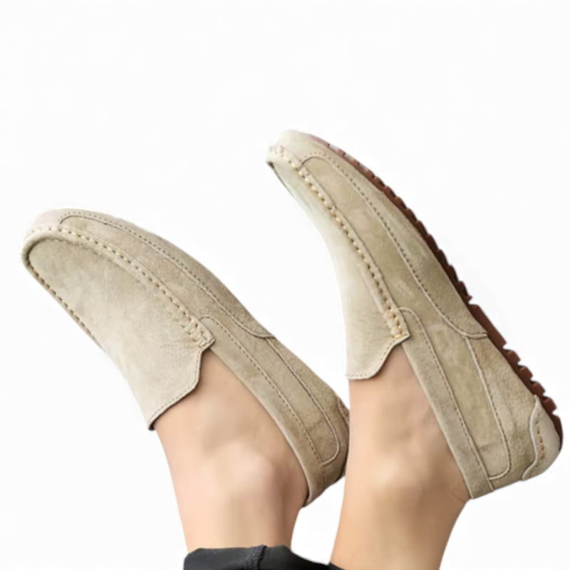 Mocassin En Daim Beige Pour Homme
