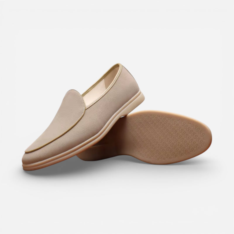Mocassin Homme En Daim Beige épuré