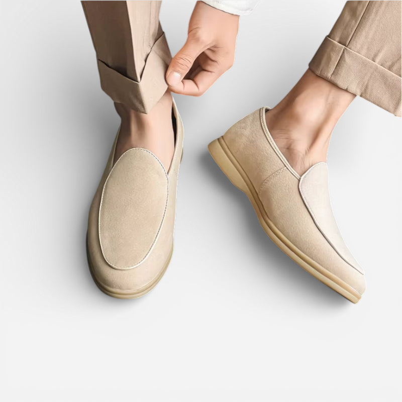 Mocassin Homme En Daim Beige épuré
