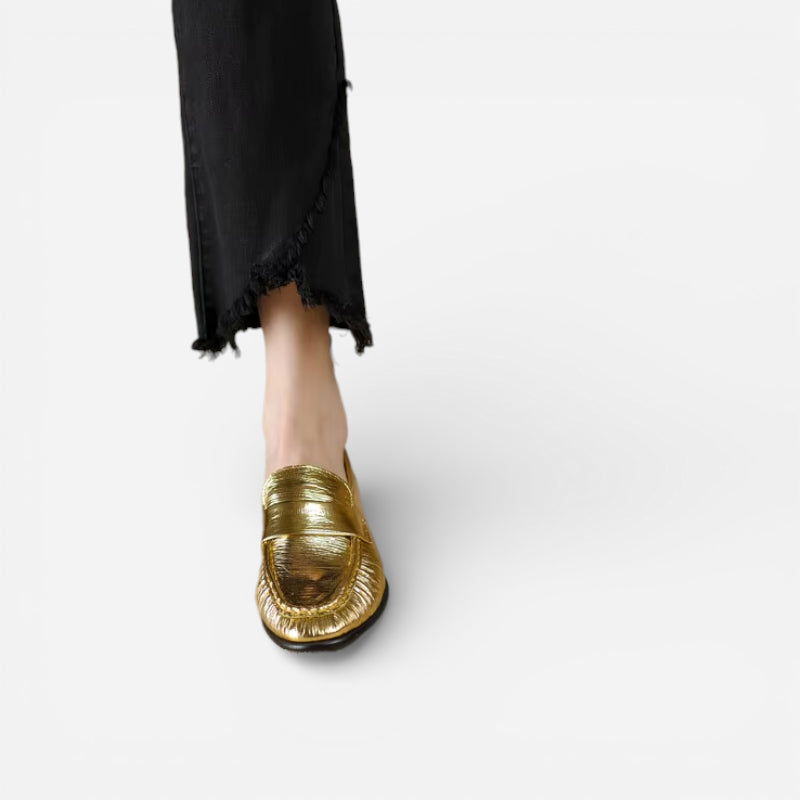 Mocassin Doré Pour Femme