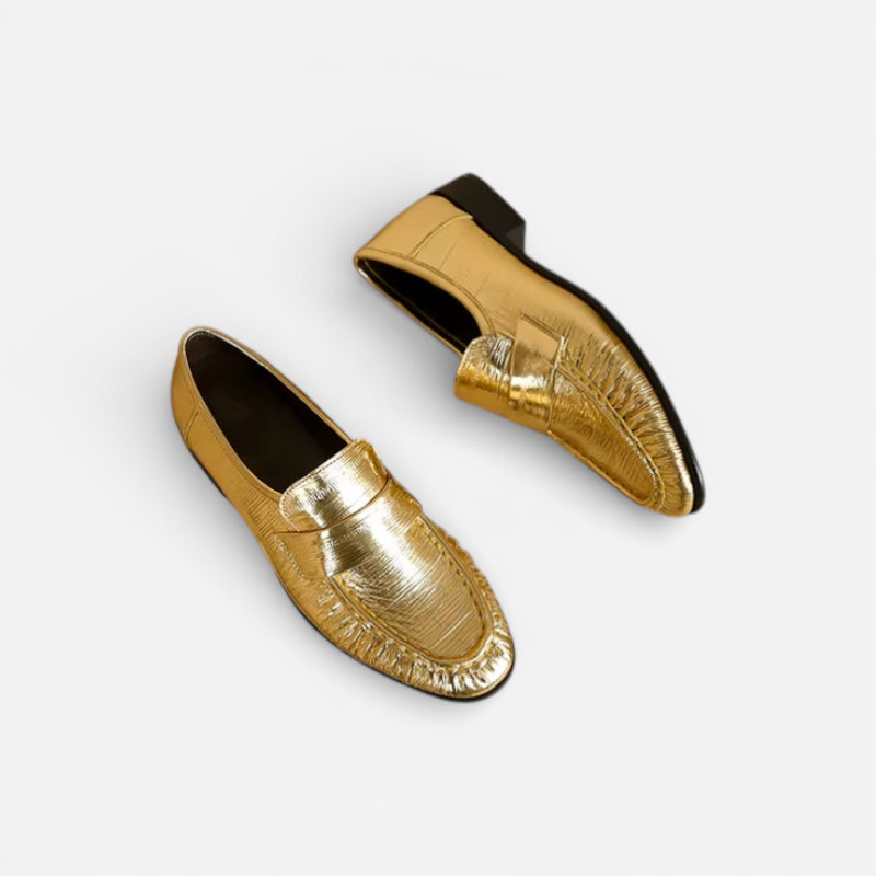Mocassin Doré Pour Femme