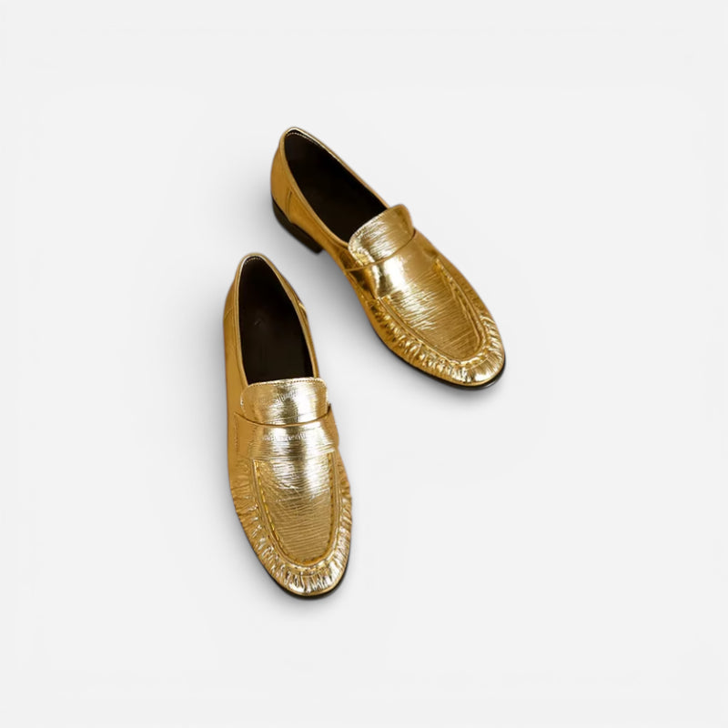 Mocassin Doré Pour Femme