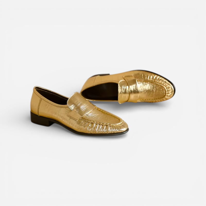 Mocassin Doré Pour Femme