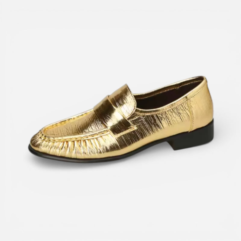 Mocassin Doré Pour Femme