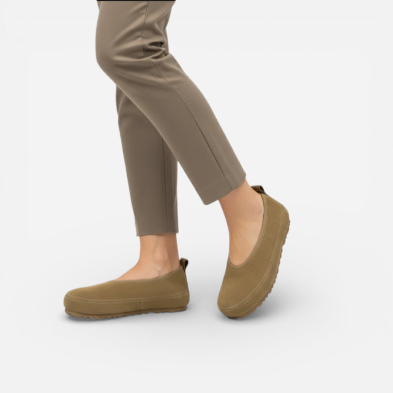 Mocassin En Daim Marron Femme