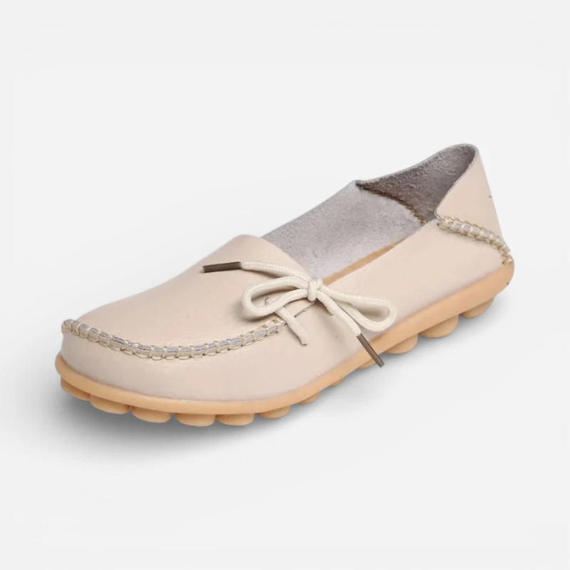 Mocassin Cuir Beige Femme