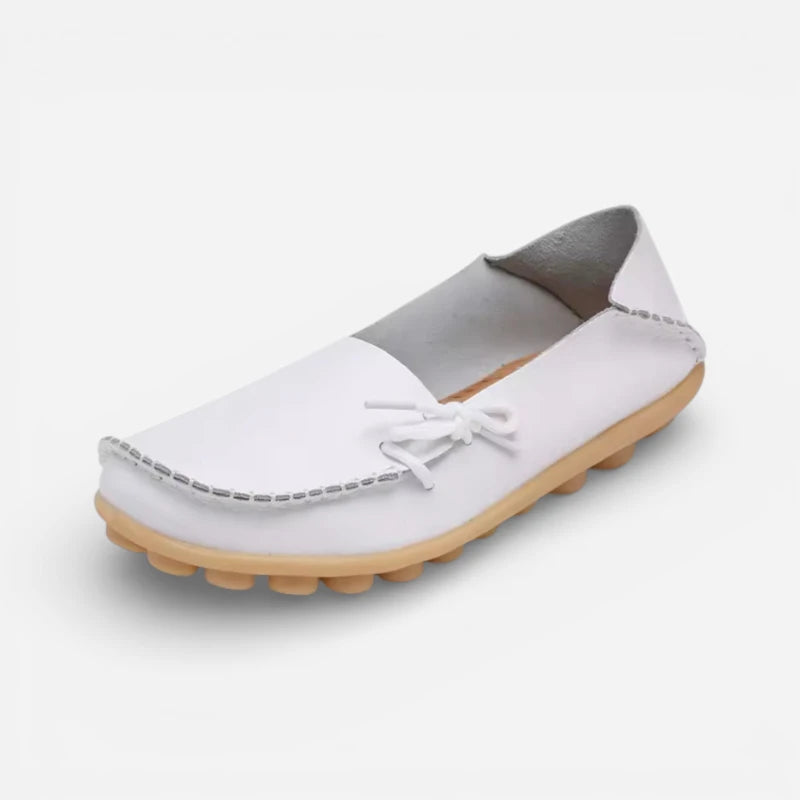 Mocassin Cuir Blanc Femme