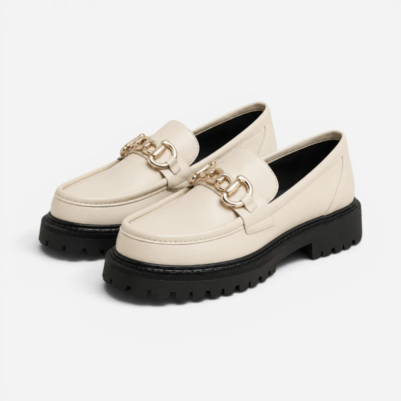 Mocassin Blanc Plateforme Femme