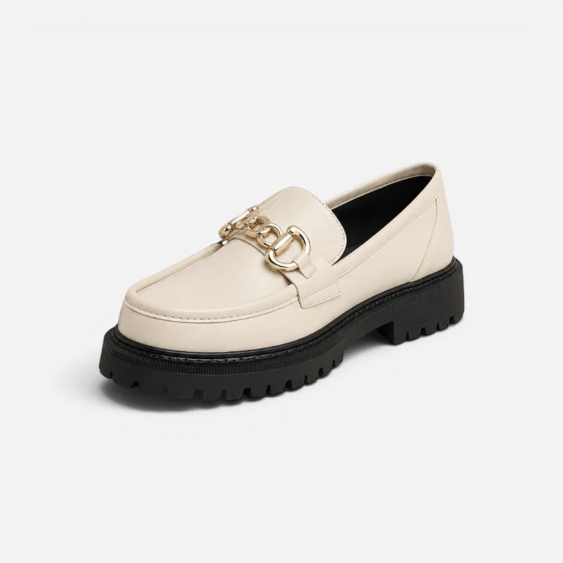 Mocassin Blanc Plateforme Femme