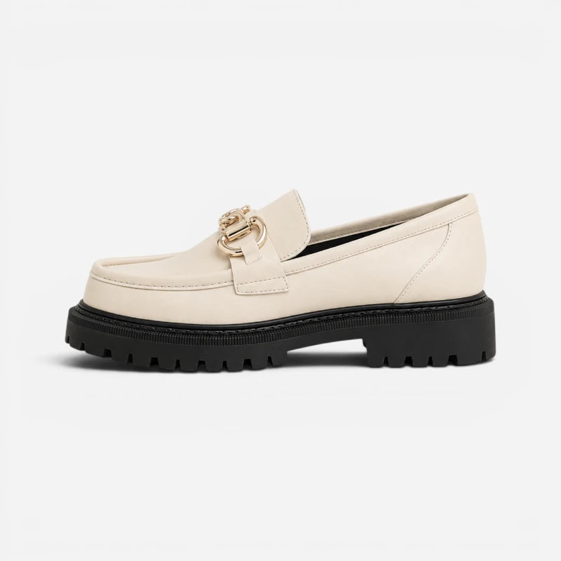 Mocassin Blanc Plateforme Femme
