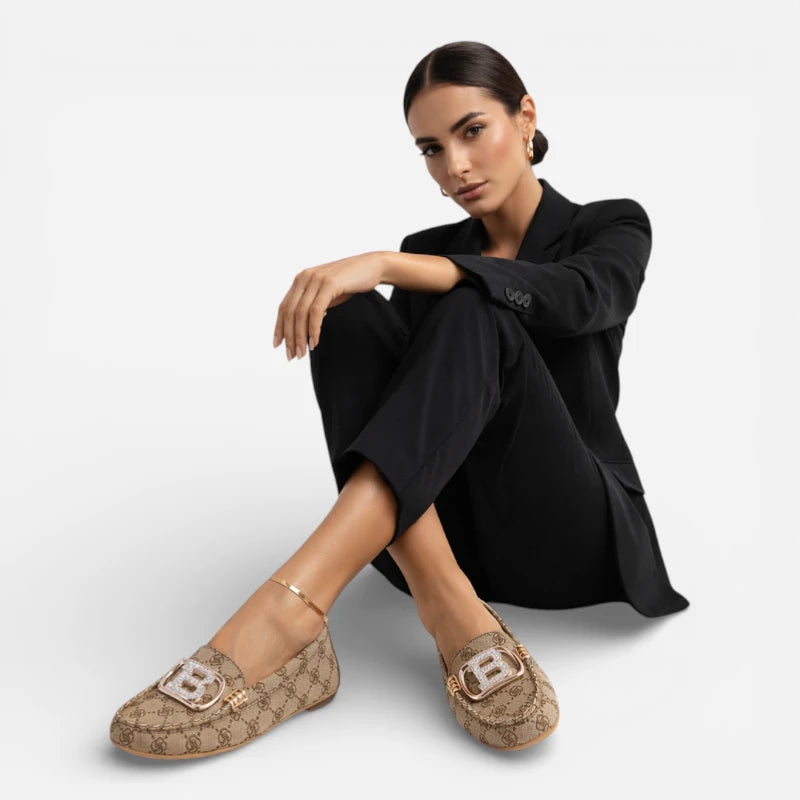 Mocassin Femme Bijoux Motif Bicolor