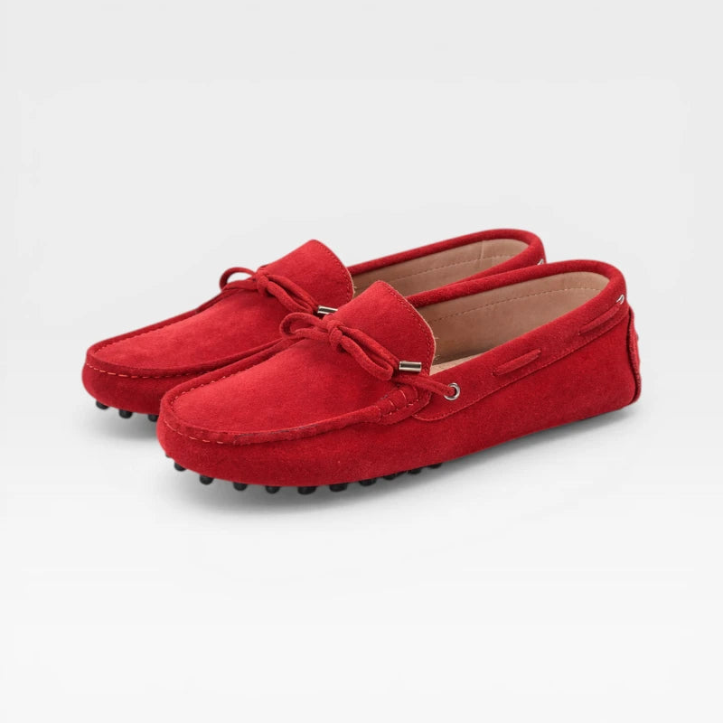 Mocassin Femme Rouge Daim