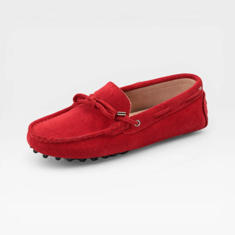 Mocassin Femme Rouge Daim