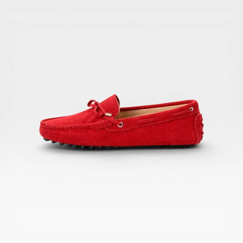 Mocassin Femme Rouge Daim