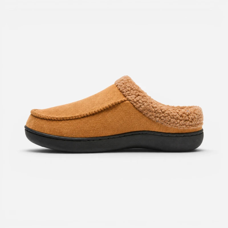 Chausson Mocassin Orthopédique Mule Fourré Laine Camel