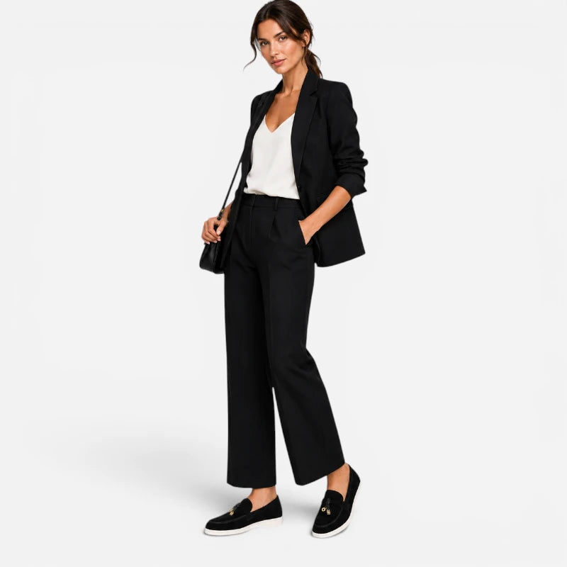 Mocassin Daim Noir Luxe Glands Dorés