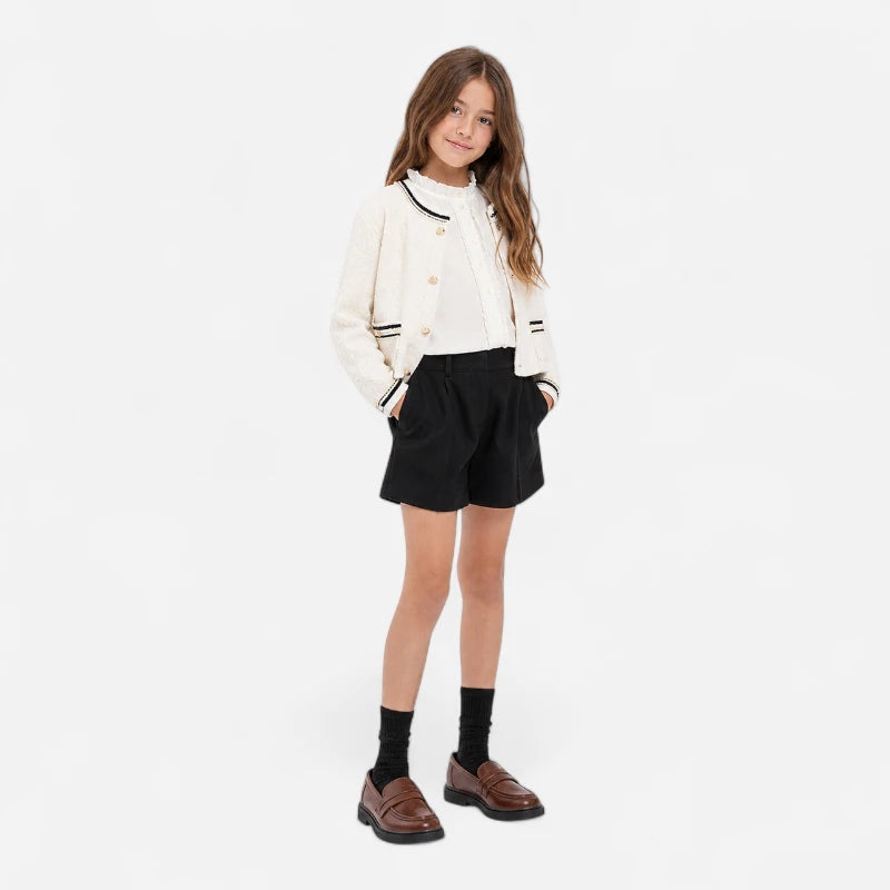 Mocassin Compensé En Cuir Lisse Marron Pour Fille Chic À Talon