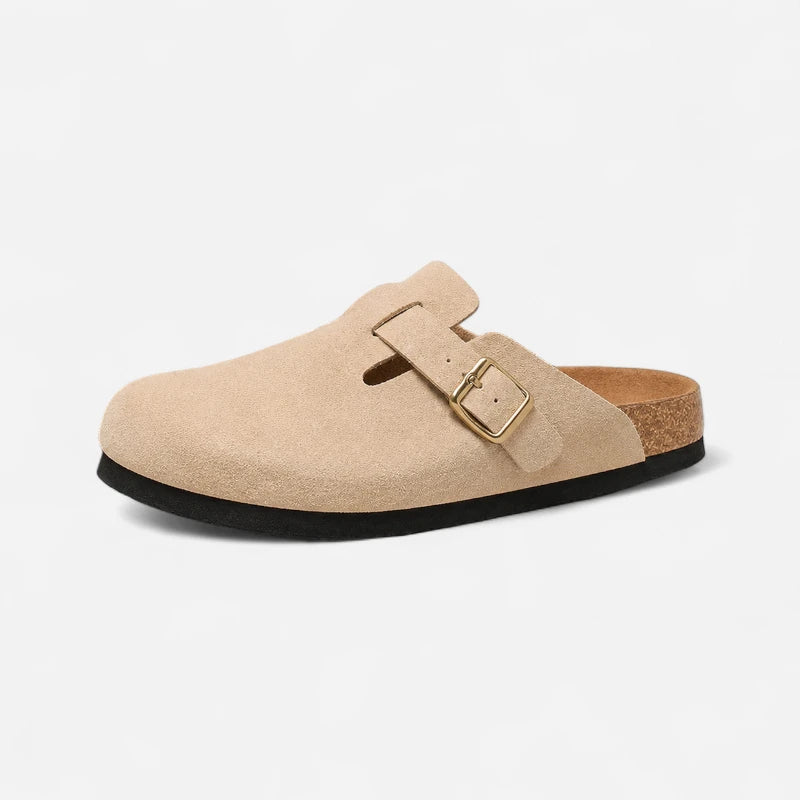 Chausson Mocassin Mule En Diam Beige Ouvert À L'arrière Unisexe