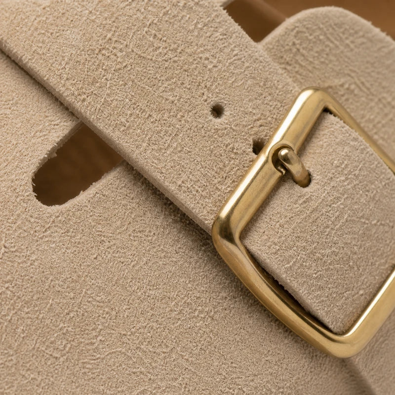 Chausson Mocassin Mule En Diam Beige Ouvert À L'arrière Unisexe