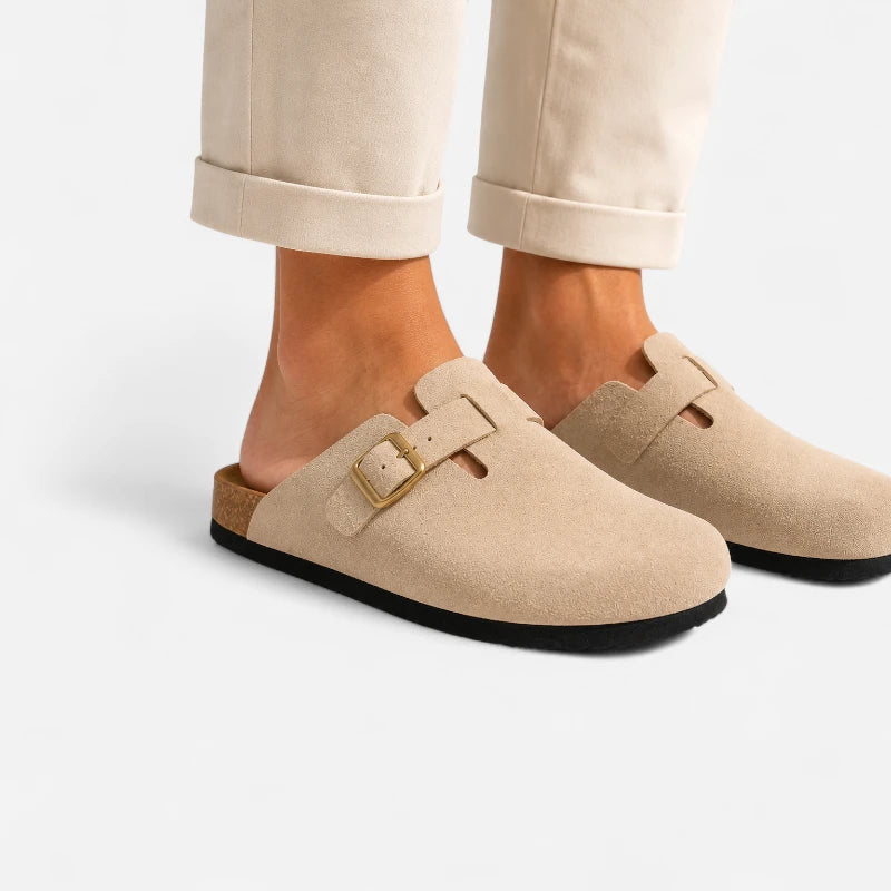 Chausson Mocassin Mule En Diam Beige Ouvert À L'arrière Unisexe
