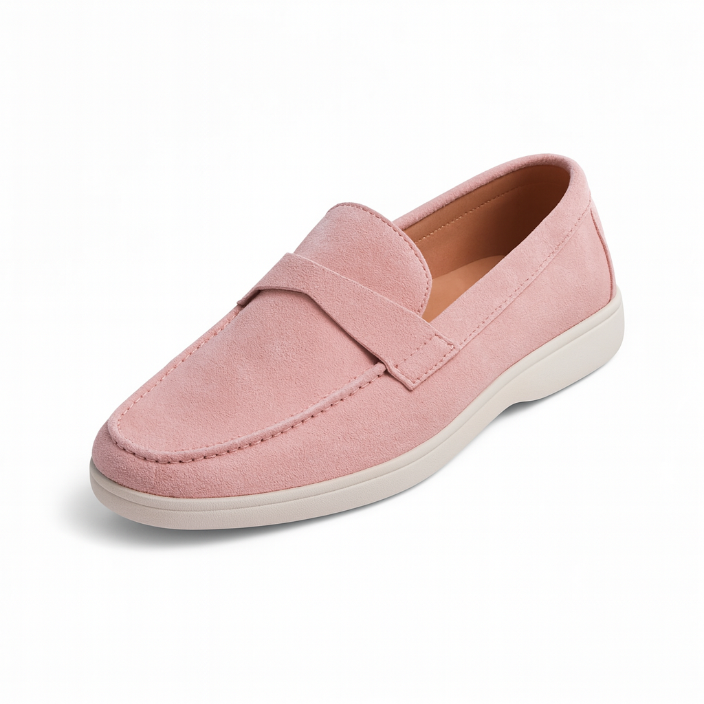 Mocassin Femme En Daim Rose