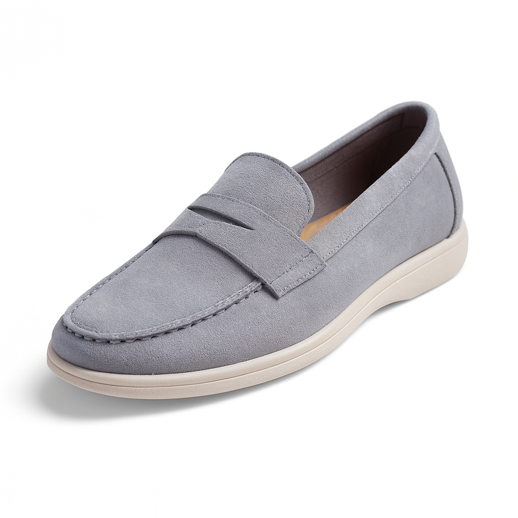 Mocassin Pour Femme En Daim Gris