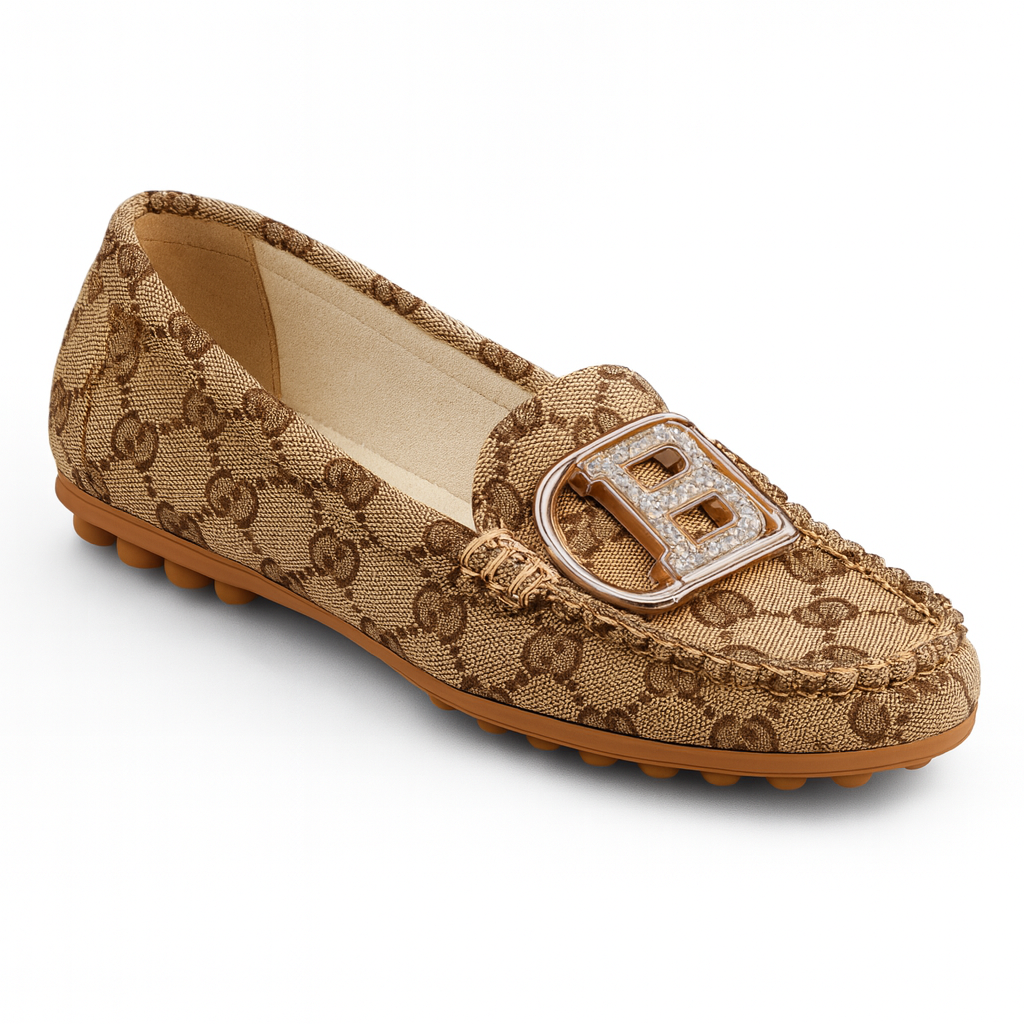 Mocassin Femme Bijoux Motif Bicolor